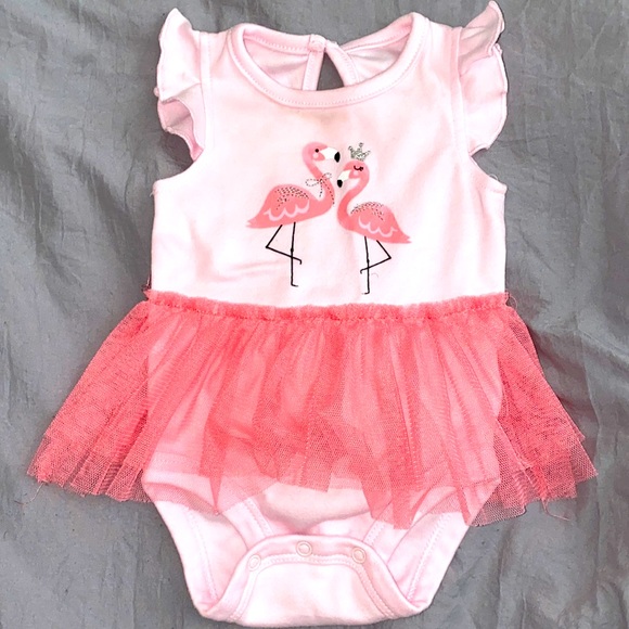 PL Baby Other - Baby Girl Pink flamingo tutu Onsie dress.